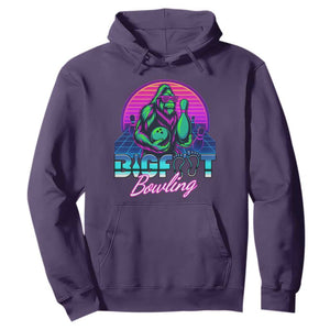 Funny Bigfoot Bowling Vaporwave Gift Hoodie TS12 Purple Print Your Wear