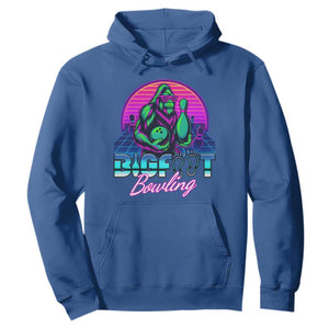 Funny Bigfoot Bowling Vaporwave Gift Hoodie TS12 Royal Blue Print Your Wear