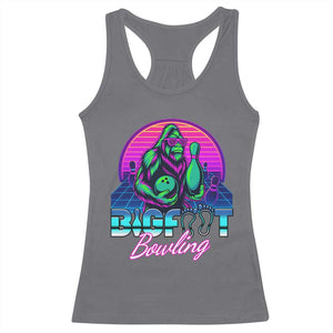 Funny Bigfoot Bowling Vaporwave Gift Racerback Tank Top TS12 Charcoal Print Your Wear