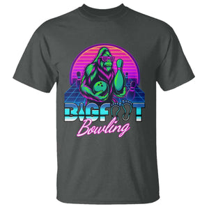 Funny Bigfoot Bowling Vaporwave Gift T Shirt TS12 Dark Heather Print Your Wear