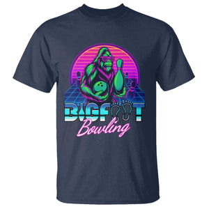 Funny Bigfoot Bowling Vaporwave Gift T Shirt TS12 Navy Print Your Wear