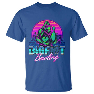 Funny Bigfoot Bowling Vaporwave Gift T Shirt TS12 Royal Blue Print Your Wear