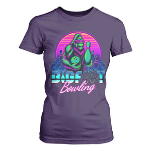 Funny Bigfoot Bowling Vaporwave Gift T Shirt For Women TS12 Purple Print Your Wear