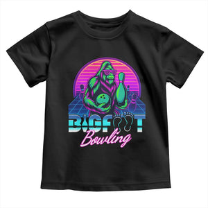 Funny Bigfoot Bowling Vaporwave Gift Toddler T Shirt TS12 Black Print Your Wear