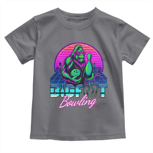 Funny Bigfoot Bowling Vaporwave Gift Toddler T Shirt TS12 Charcoal Print Your Wear