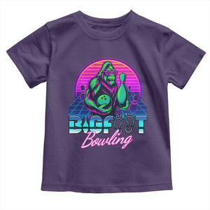 Funny Bigfoot Bowling Vaporwave Gift Toddler T Shirt TS12 Purple Print Your Wear