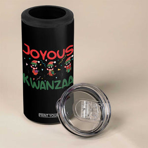 Joyous Kwanzaa 4 in 1 Can Cooler Tumbler Funny Cats With Kinara And Presents Cultural Pride Gift TS12 Print Your Wear
