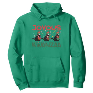Joyous Kwanzaa Hoodie Funny Cats With Kinara And Presents Cultural Pride Gift TS12 Irish Green Print Your Wear