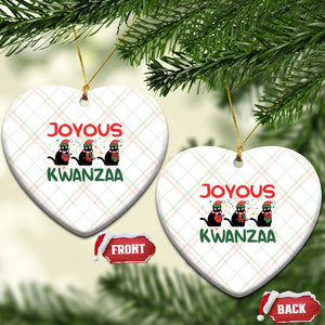 Joyous Kwanzaa Ceramic Ornament Funny Cats With Kinara And Presents Cultural Pride Gift TS12 Print Your Wear