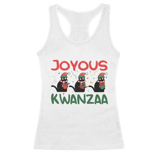 Joyous Kwanzaa Racerback Tank Top Funny Cats With Kinara And Presents Cultural Pride Gift TS12 White Print Your Wear