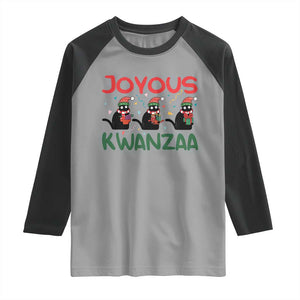 Joyous Kwanzaa Raglan Shirt Funny Cats With Kinara And Presents Cultural Pride Gift TS12 Sport Gray Black Print Your Wear