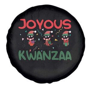 Joyous Kwanzaa Spare Tire Cover Funny Cats With Kinara And Presents Cultural Pride Gift - Print Your Wear