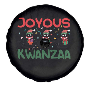 Joyous Kwanzaa Spare Tire Cover Funny Cats With Kinara And Presents Cultural Pride Gift - Print Your Wear