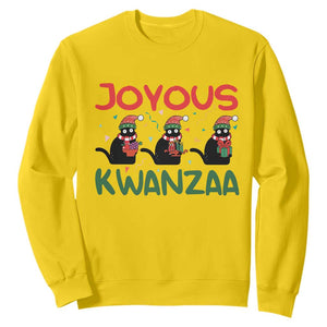 Joyous Kwanzaa Sweatshirt Funny Cats With Kinara And Presents Cultural Pride Gift TS12 Daisy Print Your Wear