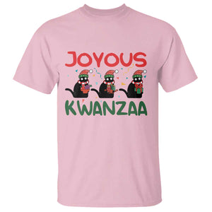 Joyous Kwanzaa T Shirt Funny Cats With Kinara And Presents Cultural Pride Gift TS12 Light Pink Print Your Wear