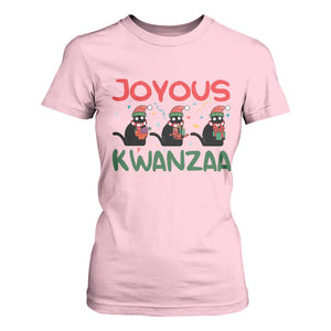 Joyous Kwanzaa T Shirt For Women Funny Cats With Kinara And Presents Cultural Pride Gift TS12 Light Pink Print Your Wear