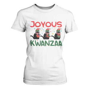 Joyous Kwanzaa T Shirt For Women Funny Cats With Kinara And Presents Cultural Pride Gift TS12 White Print Your Wear