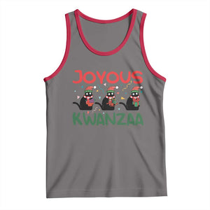 Joyous Kwanzaa Tank Top Funny Cats With Kinara And Presents Cultural Pride Gift TS12 Deep Heather Red Print Your Wear
