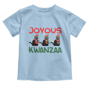 Joyous Kwanzaa Toddler T Shirt Funny Cats With Kinara And Presents Cultural Pride Gift TS12 Light Blue Print Your Wear
