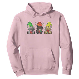 Funny Highland Cow With Kinara And Presents Cultural Pride Gift Hoodie TS12 Light Pink Print Your Wear