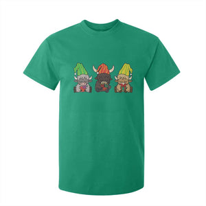Funny Highland Cow With Kinara And Presents Cultural Pride Gift T Shirt For Kid TS12 Irish Green Print Your Wear