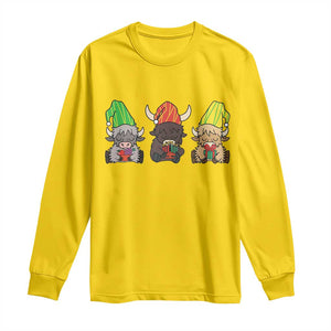 Funny Highland Cow With Kinara And Presents Cultural Pride Gift Long Sleeve Shirt TS12 Daisy Print Your Wear