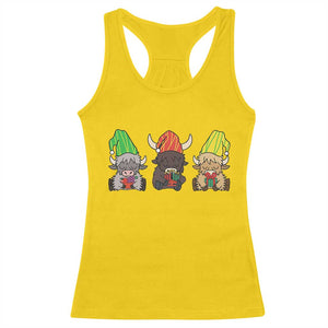 Funny Highland Cow With Kinara And Presents Cultural Pride Gift Racerback Tank Top TS12 Daisy Print Your Wear