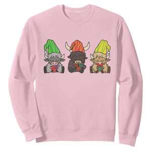 Funny Highland Cow With Kinara And Presents Cultural Pride Gift Sweatshirt TS12 Light Pink Print Your Wear
