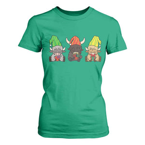 Funny Highland Cow With Kinara And Presents Cultural Pride Gift T Shirt For Women TS12 Irish Green Print Your Wear