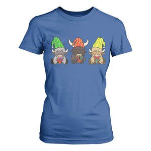 Funny Highland Cow With Kinara And Presents Cultural Pride Gift T Shirt For Women TS12 Royal Blue Print Your Wear