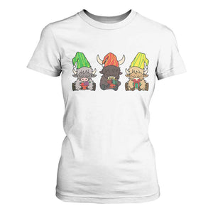 Funny Highland Cow With Kinara And Presents Cultural Pride Gift T Shirt For Women TS12 White Print Your Wear