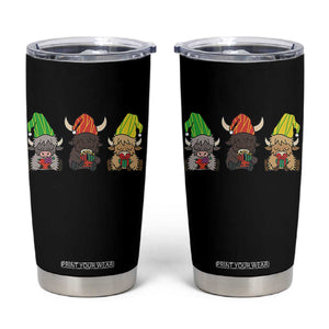 Funny Highland Cow With Kinara And Presents Cultural Pride Gift Tumbler Cup TS12 Black Print Your Wear
