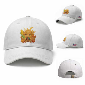 Cute Highland Cow With Kwanzaa Kinara And Presents Baseball Cap African Heritage Gift TS12 Baseball Cap Universal Fit White Print Your Wear