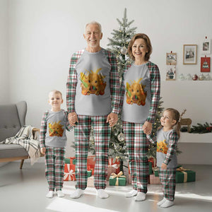 Cute Highland Cow With Kwanzaa Kinara And Presents Plaid Pajama Set African Heritage Gift TS12 Christmas Plaid Print Your Wear