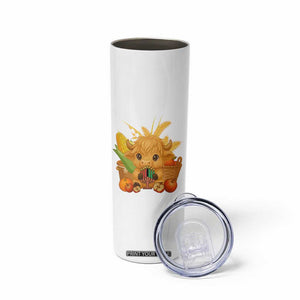 Cute Highland Cow With Kwanzaa Kinara And Presents Skinny Tumbler African Heritage Gift TS12 Print Your Wear