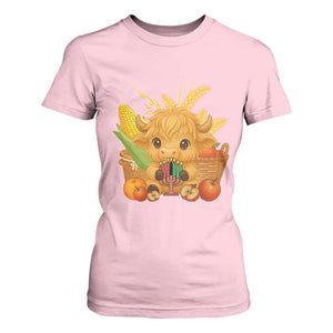Cute Highland Cow With Kwanzaa Kinara And Presents T Shirt For Women African Heritage Gift TS12 Light Pink Print Your Wear