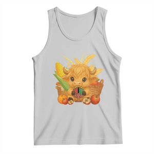 Cute Highland Cow With Kwanzaa Kinara And Presents Tank Top African Heritage Gift TS12 Ash Print Your Wear
