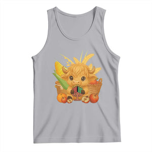 Cute Highland Cow With Kwanzaa Kinara And Presents Tank Top African Heritage Gift TS12 Athletic Heather Print Your Wear