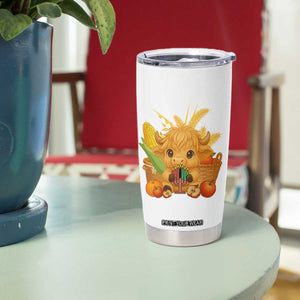 Cute Highland Cow With Kwanzaa Kinara And Presents Tumbler Cup African Heritage Gift TS12 Print Your Wear