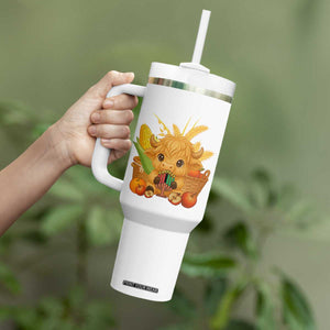 Cute Highland Cow With Kwanzaa Kinara And Presents Tumbler With Handle African Heritage Gift TS12 Print Your Wear
