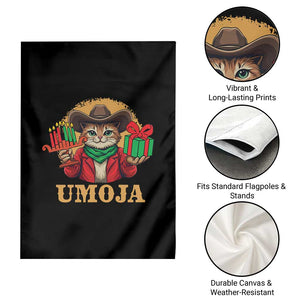 Funny Umoja Holiday Gift Garden Flag CowCat Kwanzaa Kinara Candle And Presents TS12 Print Your Wear