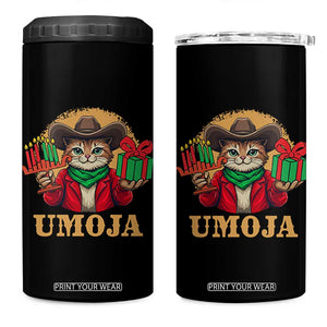 Funny Umoja Holiday Gift 4 in 1 Can Cooler Tumbler CowCat Kwanzaa Kinara Candle And Presents TS12 One Size: 16 oz Black Print Your Wear