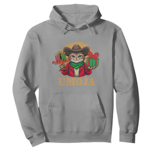 Funny Umoja Holiday Gift Hoodie CowCat Kwanzaa Kinara Candle And Presents TS12 Sport Gray Print Your Wear