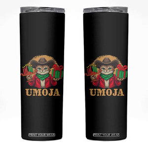 Funny Umoja Holiday Gift Skinny Tumbler CowCat Kwanzaa Kinara Candle And Presents TS12 Black Print Your Wear