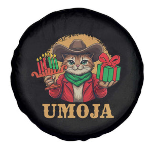 Funny Umoja Holiday Gift Spare Tire Cover CowCat Kwanzaa Kinara Candle And Presents TS12 Print Your Wear