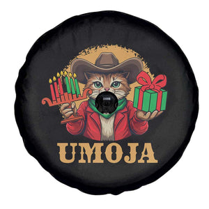 Funny Umoja Holiday Gift Spare Tire Cover CowCat Kwanzaa Kinara Candle And Presents TS12 Print Your Wear