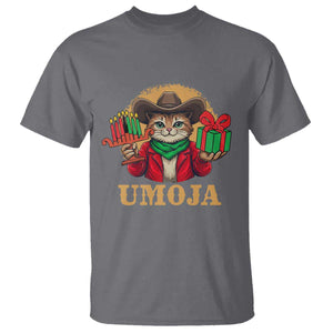 Funny Umoja Holiday Gift T Shirt CowCat Kwanzaa Kinara Candle And Presents TS12 Charcoal Print Your Wear