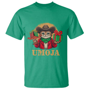 Funny Umoja Holiday Gift T Shirt CowCat Kwanzaa Kinara Candle And Presents TS12 Irish Green Print Your Wear