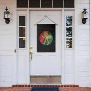 African American Holiday Gift Garden Flag Retro Sunset Bigfoot With Kwanzaa Candle TS12 Print Your Wear