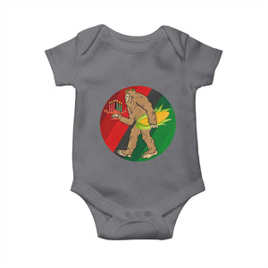 African American Holiday Gift Baby Onesie Retro Sunset Bigfoot With Kwanzaa Candle - Print Your Wear